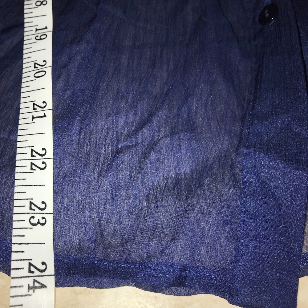 EUC 💙 SLINE | Sheer Navy Blue Ruffle Top - Picture 6 of 7